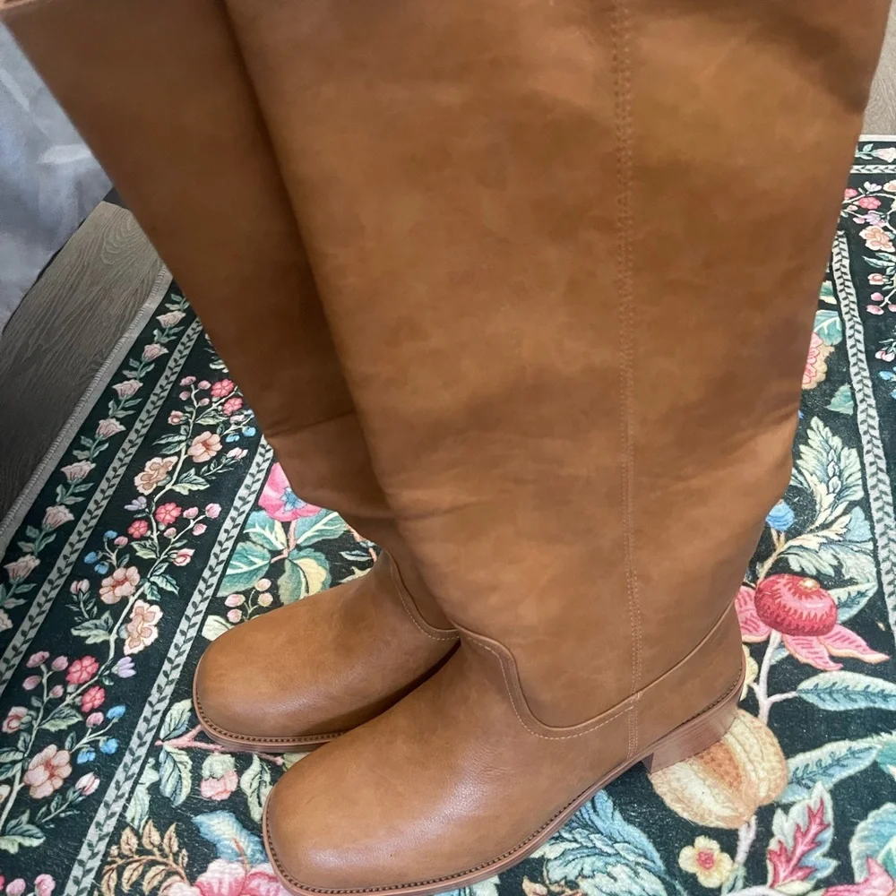 Boots Tall Over-the-Knee Brown Leather Boots No Name just Boots